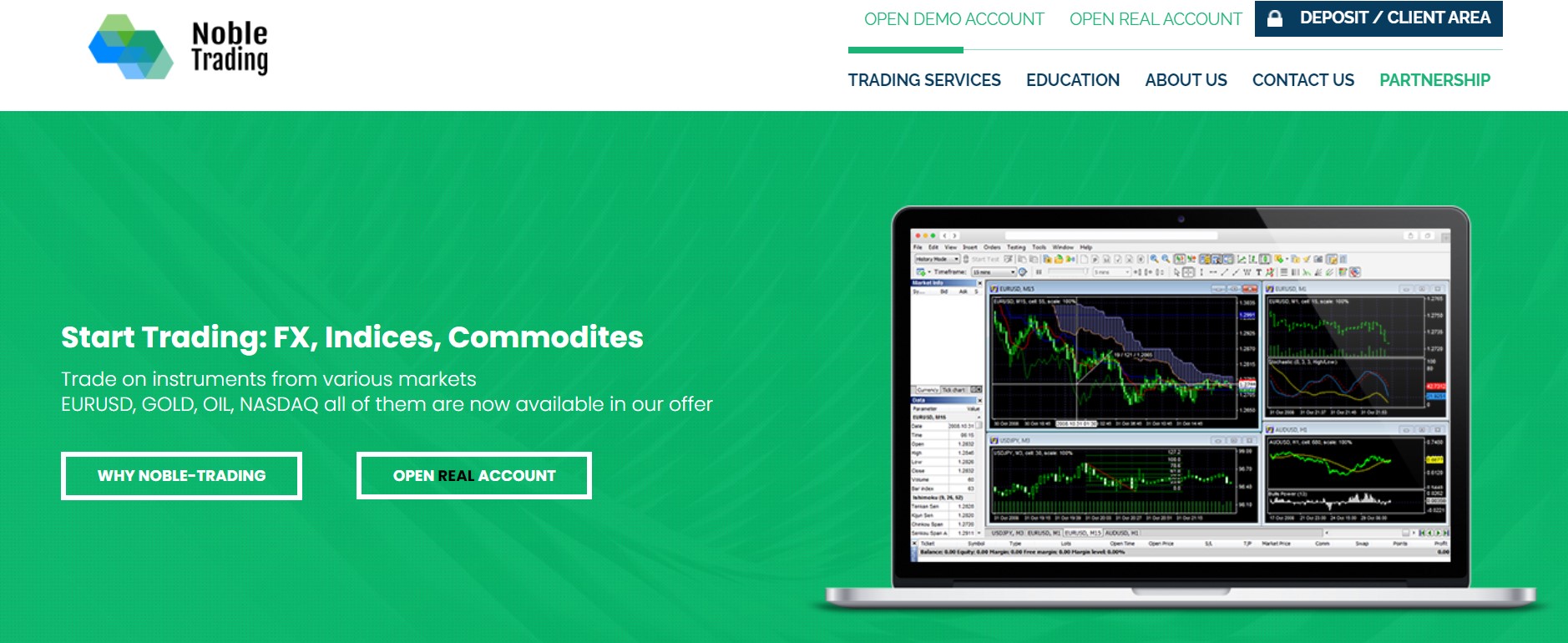 Noble-Trading website