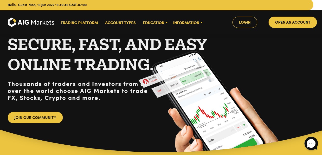 AIG Markets website
